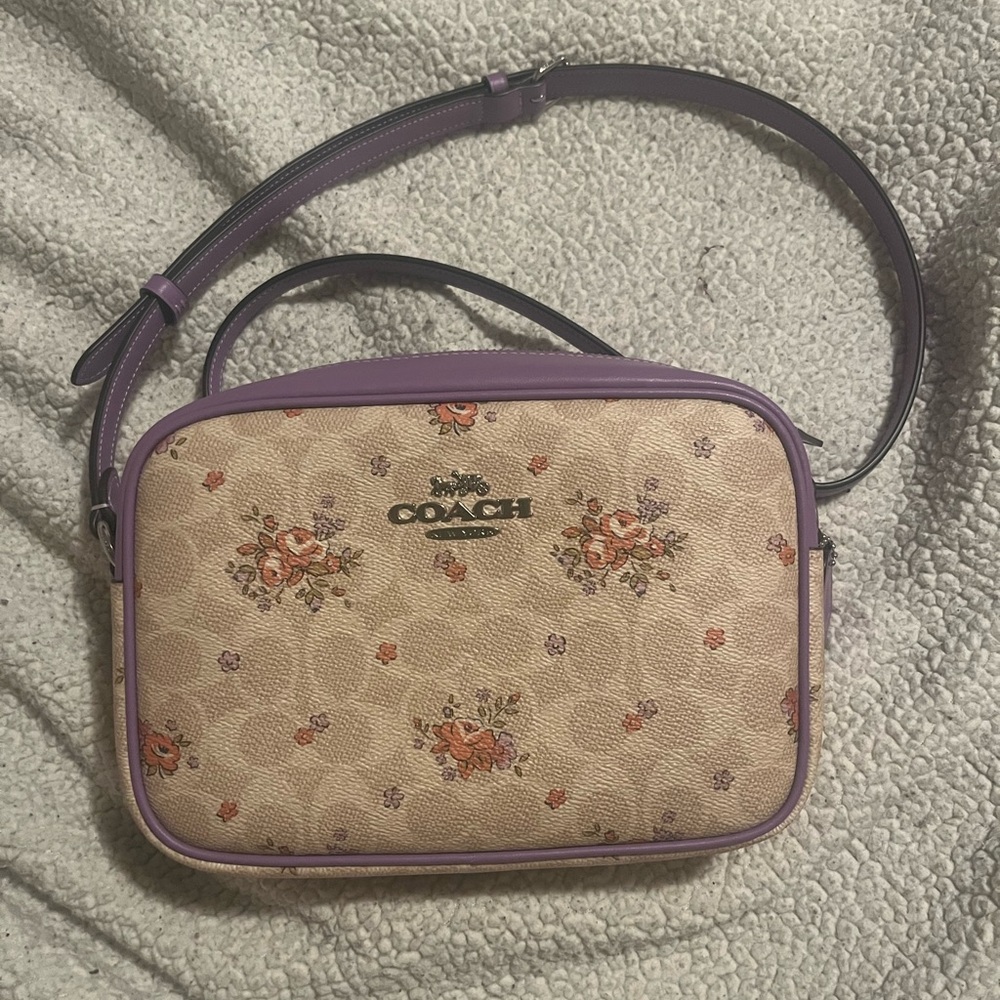 Coach Signature Floral Jamie Camera Crossbody Bag New